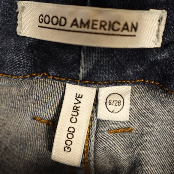 Good American Good Curve Skinny Jeans Size 6/28 Blue High Rise - Picture 3 of 11